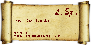 Lövi Szilárda névjegykártya